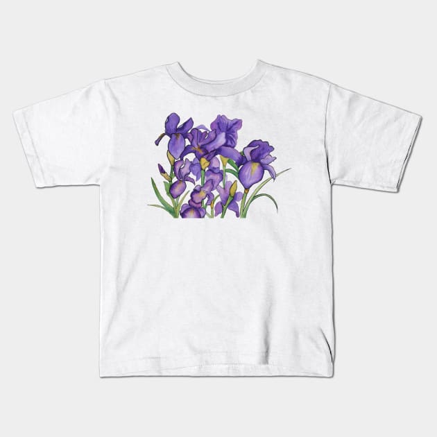 Pretty Purple Petals Kids T-Shirt by Kirsty Topps